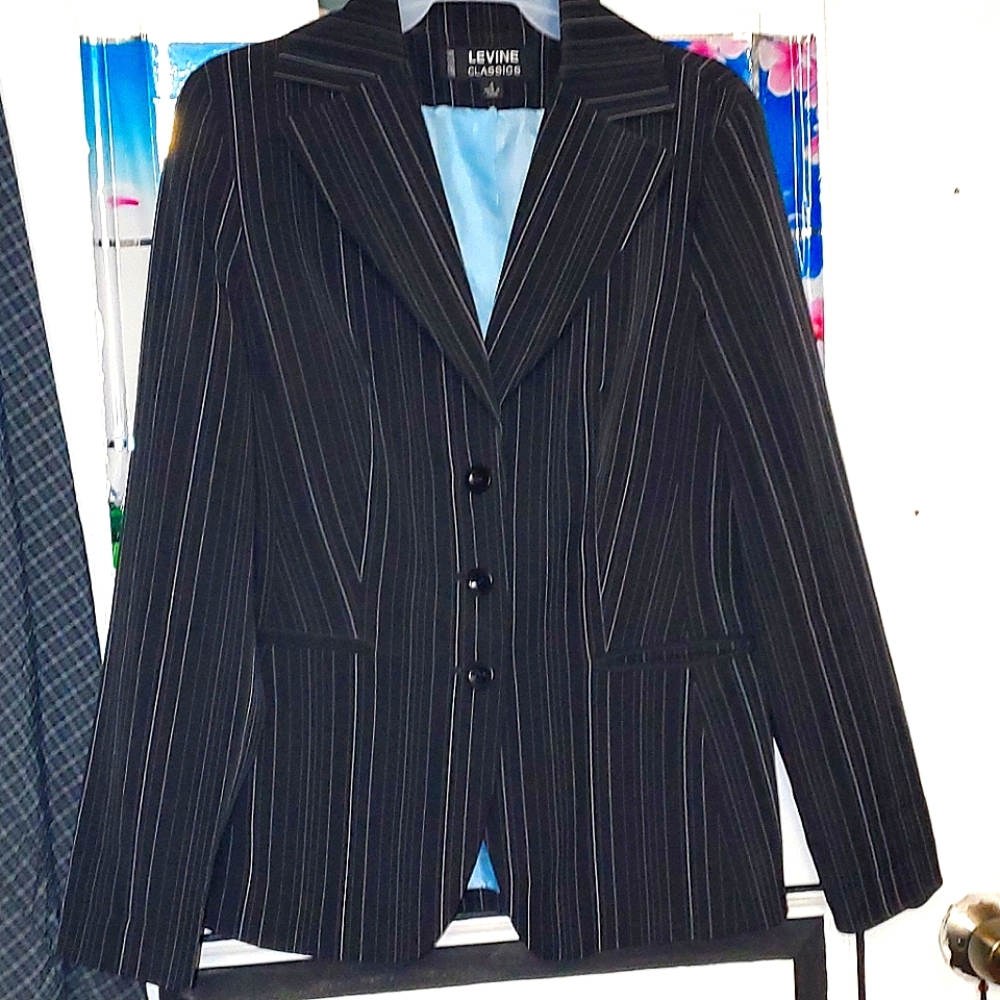 Larry levine pin stripped suit jacket